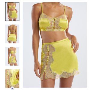 Satin Bralette and Skirt Lingerie Set